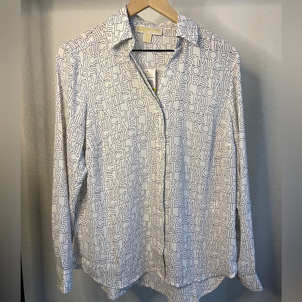M White And Black Michael Kors MK Button Down MSRP$110